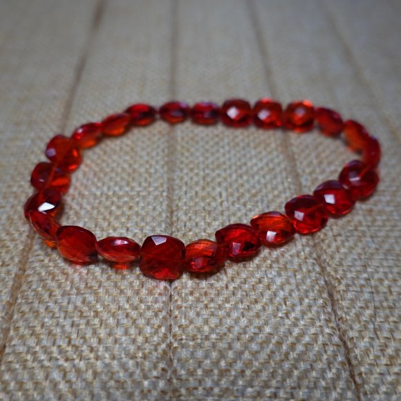 (NWT) Red Quartz Cushion Cut Briolette Bracelet - Picture 9 of 12